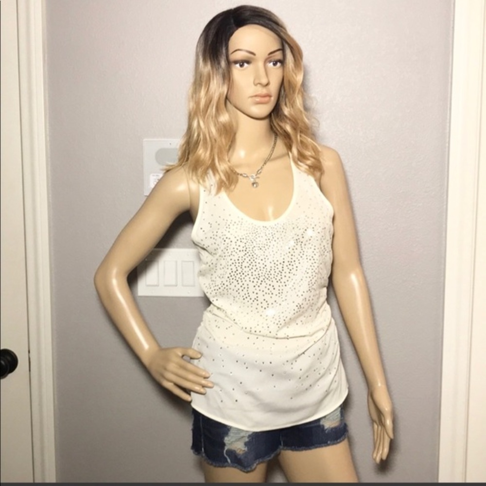 Beautiful Rhinestone Bebe top